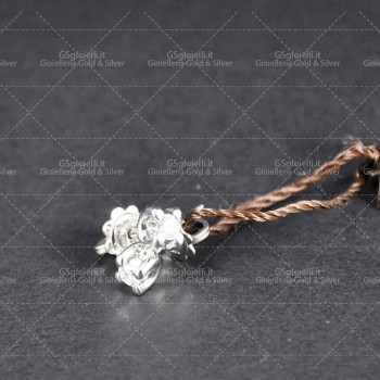 Orecchini Damiani solitari diamanti taglio brillante ct.0.22 colore H if, oro bianco