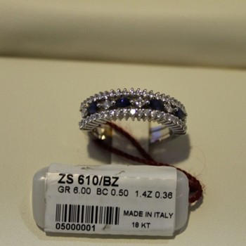 Anello RECARLO in oro bianco zaffiri e diamanti 0,50 ct.  ref.ZS610BZ