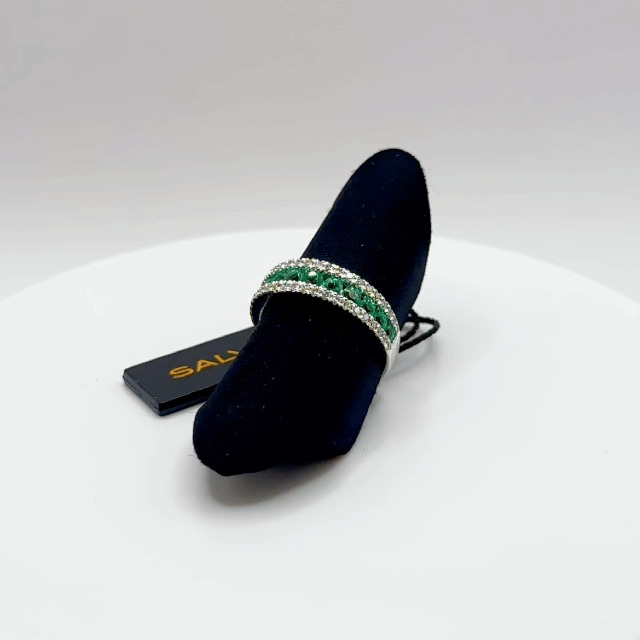 Anello Salvini Fascia Diamanti E Smeraldi