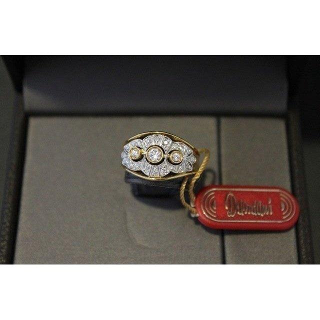 ANELLO DAMIANI oro e diamanti ct.0,18-0,13-0,06 Preziosa montatura