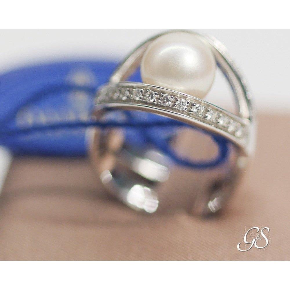 Anello  Damiani con perla e brillanti