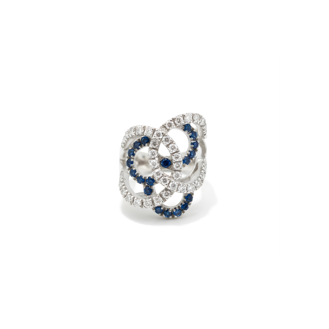 Anello Recarlo Fascia In Oro Bianco E Diamanti