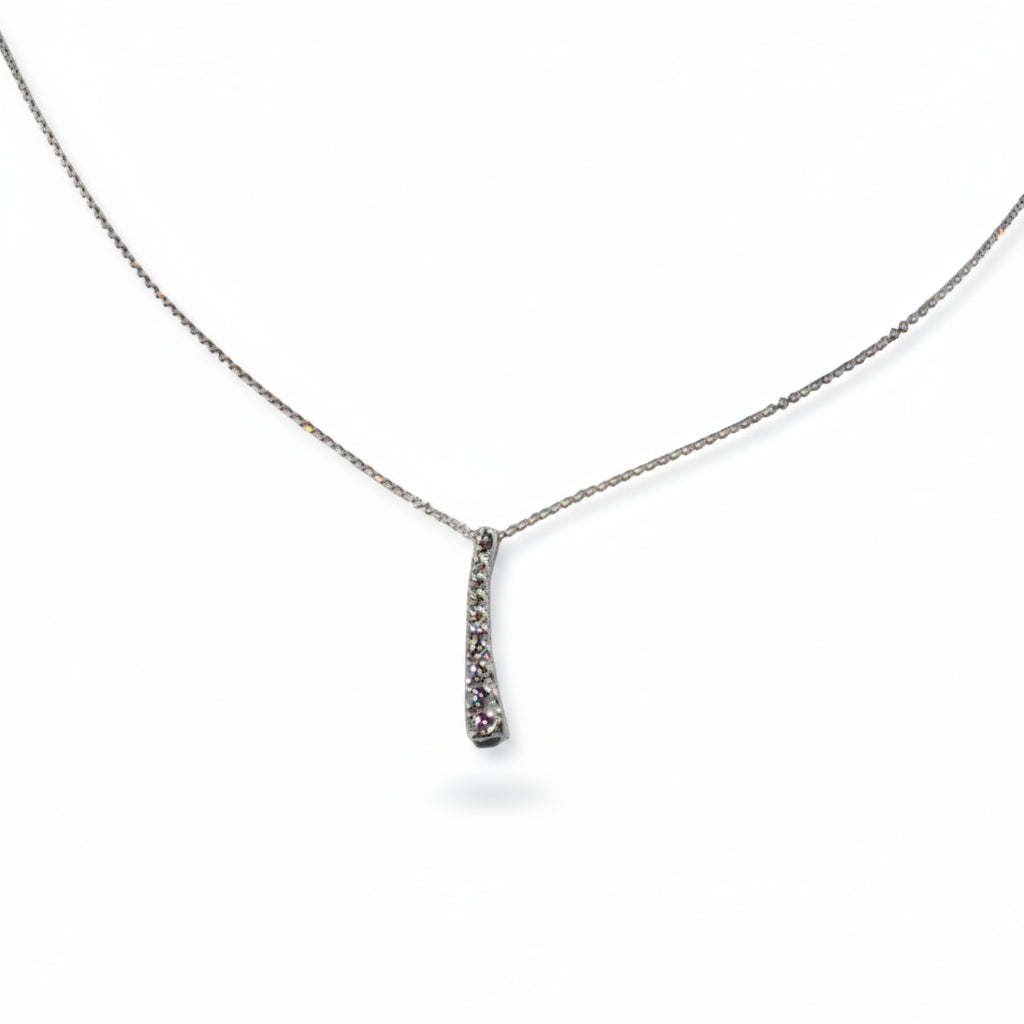 Girocollo Recarlo in oro bianco con diamante ct.0,23 e 0,11