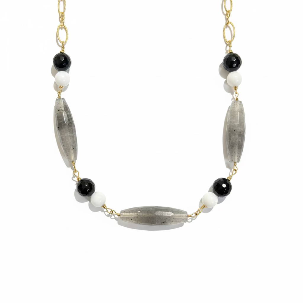 Collana Caravaggio Oro Giallo 18kt e Pietre dure