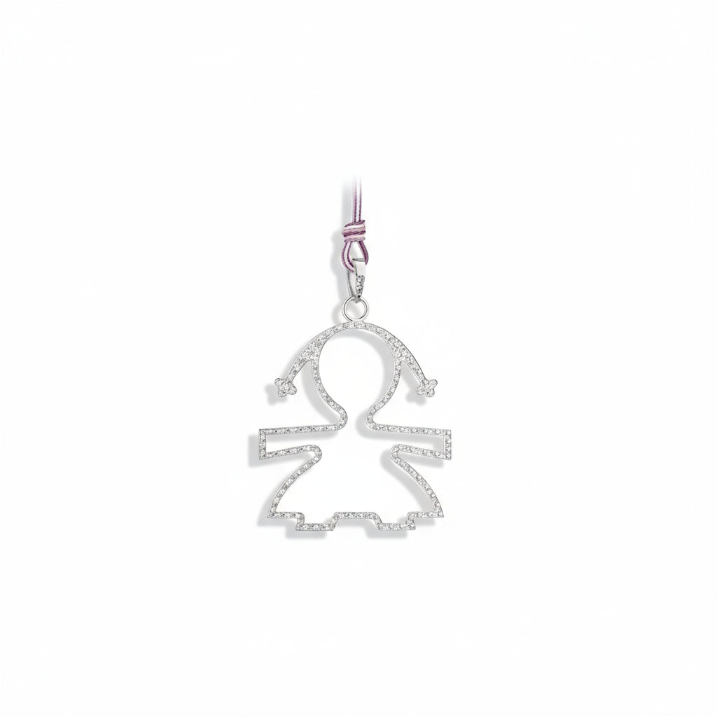 LE BEBE'GIROCOLLO SILHOUETTE ORO E DIAMANTI BAMBINA