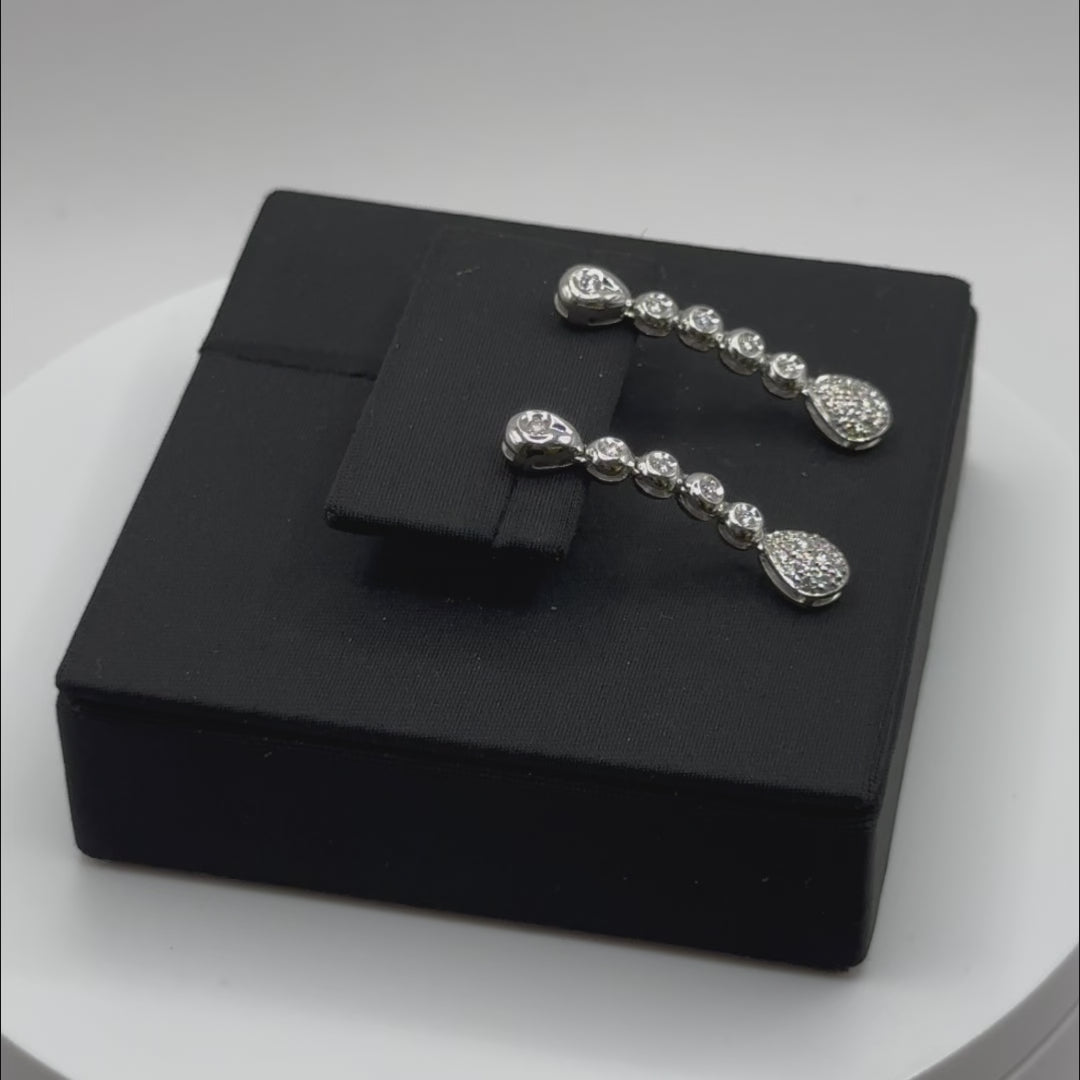 Orecchini Princess Casa Damiani Diamanti Taglio Brillante Ct.0.43 Colore H If, Oro Bianco Gr.6,10